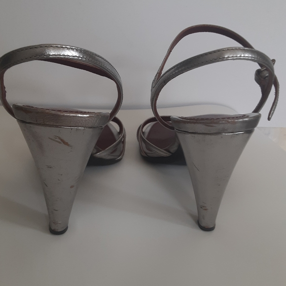 Prada heels metallic shoes sz 40 - Picture 10 of 12